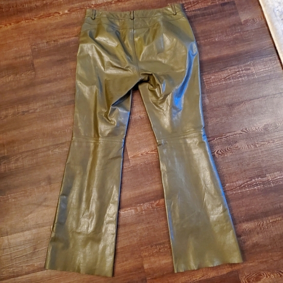 THEORY LEATHER FLARED LEG PANTS (brand Theory) - Picture 4 of 4